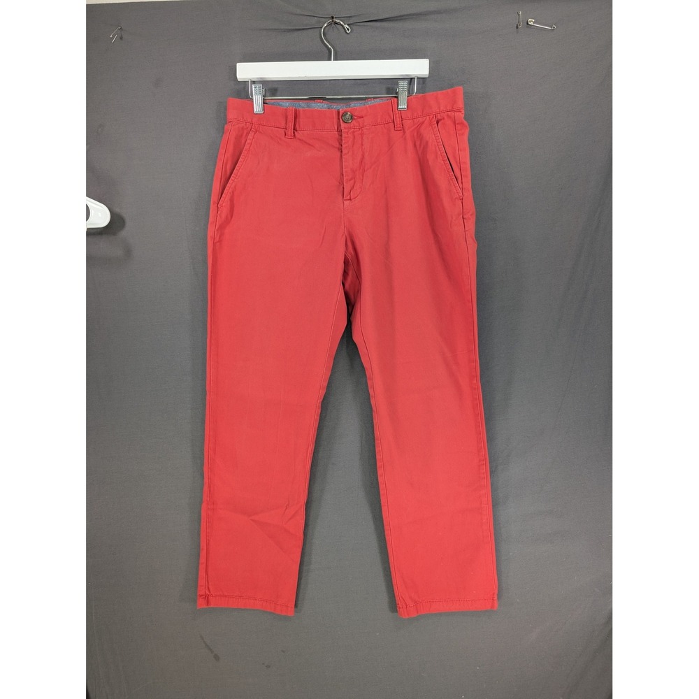 Tommy Hilfiger Mens Red Chino Pants 33x30 Straight Leg Cotton Casual 8054